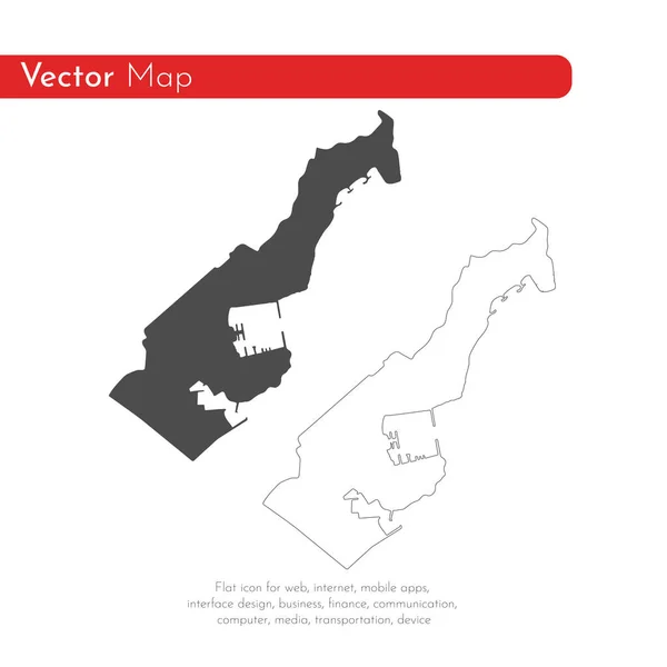 ベクトル地図モナコ 分離ベクトル図です 白背景に黒 Eps — ストック写真