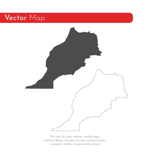 Mapa Vectorial Marruecos Ilustración Vectorial Aislada Negro Sobre Fondo Blanco — Foto de Stock