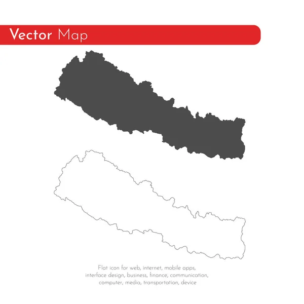 Vector Map Nepal Isolated Vector Illustration Black White Background Eps — Stock Photo, Image