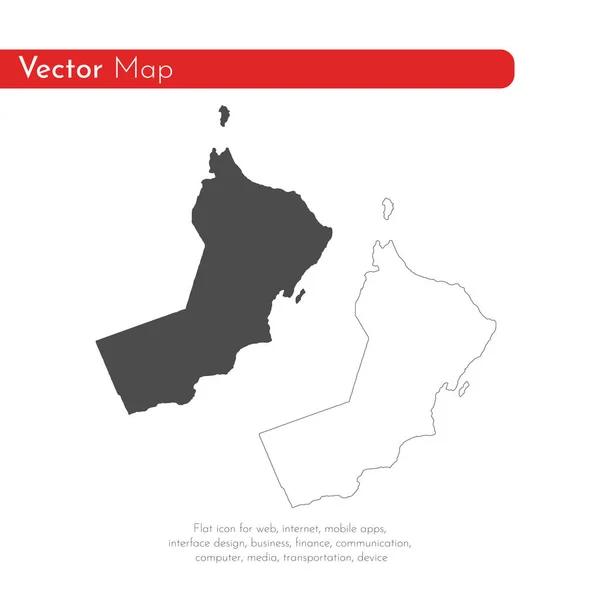 Mapa Vetorial Omã Ilustração Vetorial Isolada Preto Sobre Fundo Branco — Fotografia de Stock