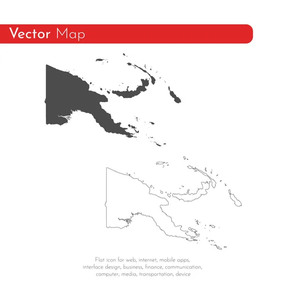Vektor Karta Papua Nya Guinea Isolerade Vektor Illustration Svart Vit — Stockfoto