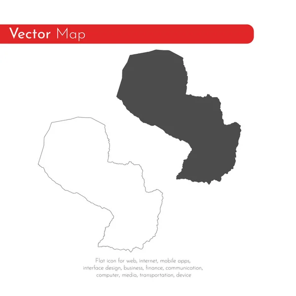 Vektorová Mapa Paraguaye Izolované Vektorové Ilustrace Černá Bílém Pozadí Obrázek — Stock fotografie