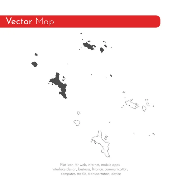 Vector Map Seychelles Victoria Isolated Vector Illustration Black White Background — Stock Photo, Image