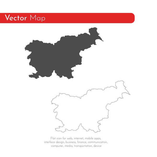 Mapa Vectorial Eslovenia Ilustración Vectorial Aislada Negro Sobre Fondo Blanco — Foto de Stock