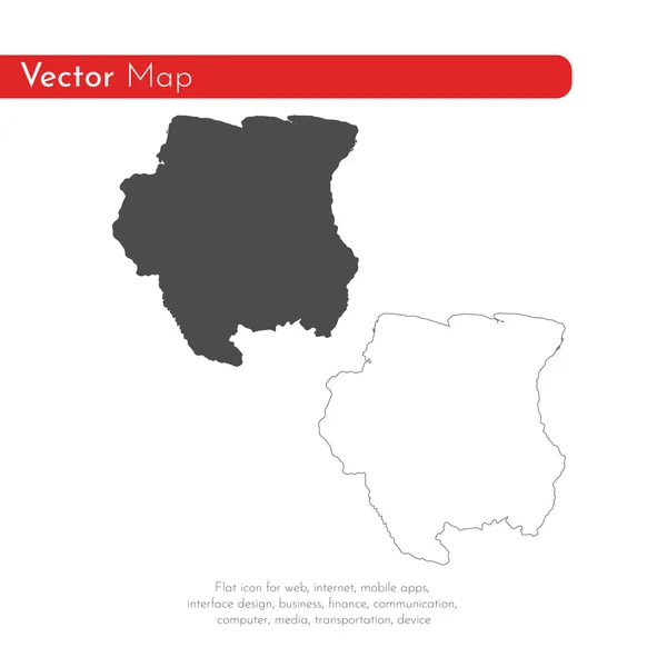 Mapa Vectorial Surinam Ilustración Vectorial Aislada Negro Sobre Fondo Blanco — Foto de Stock