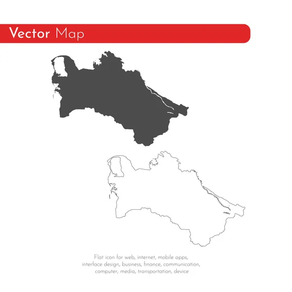 Kaart Van Vector Turkmenistan Geïsoleerde Vector Illustratie Zwart Een Witte — Stockfoto