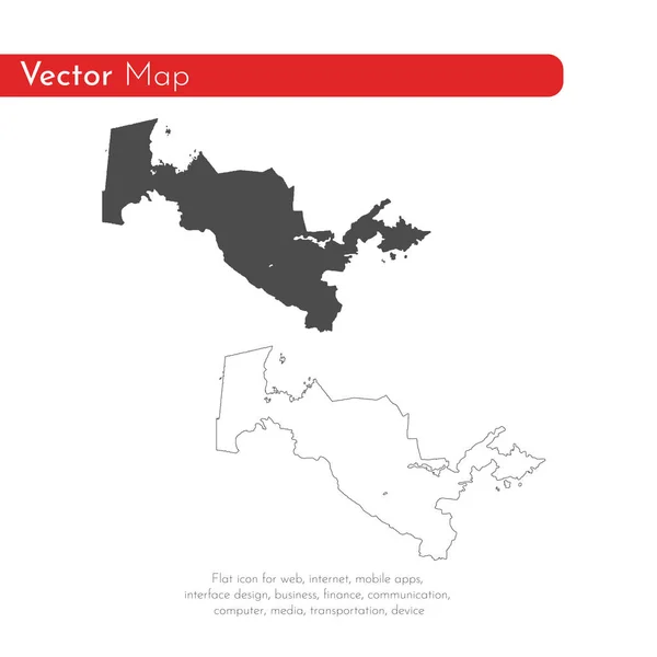 Vector Map Uzbekistan Isolated Vector Illustration Black White Background Eps — Stock Photo, Image