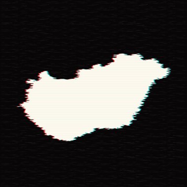 Vektör harita Macaristan. İllüstrasyon izole vektör. Beyaz arka plan üzerine siyah. EPS 10 illüstrasyon.