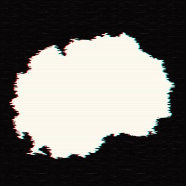 Vektör harita Makedonya. İllüstrasyon izole vektör. Beyaz arka plan üzerine siyah. EPS 10 illüstrasyon.