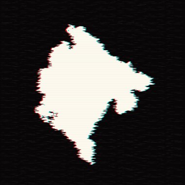 Vektör harita Karadağ. İllüstrasyon izole vektör. Beyaz arka plan üzerine siyah. EPS 10 illüstrasyon.