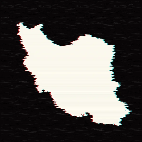 矢量地图伊朗 孤立的矢量插图 黑色的白色背景 Eps — 图库照片
