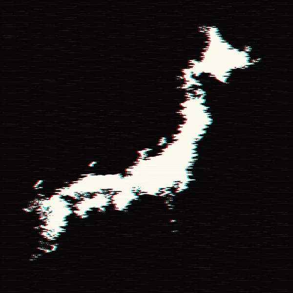 Mapa Vetorial Japão Ilustração Vetorial Isolada Preto Sobre Fundo Branco — Fotografia de Stock