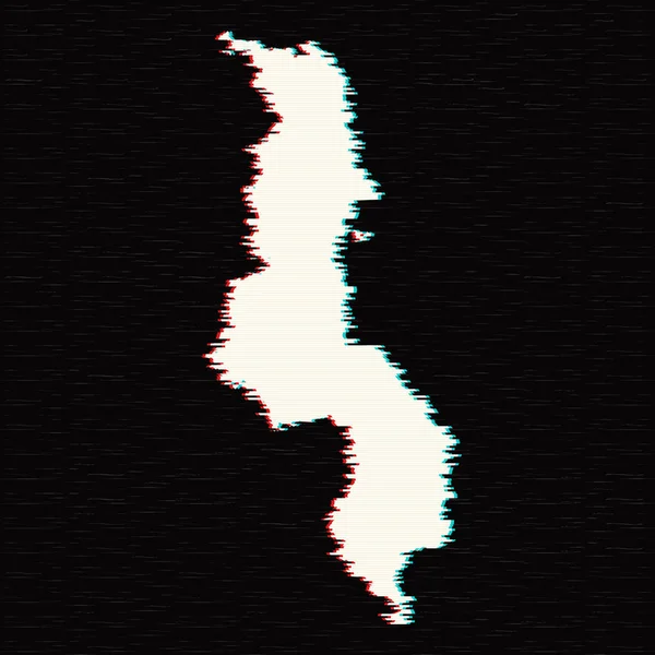 ベクトル マップ マラウイ 分離ベクトル図です 白背景に黒 Eps — ストック写真