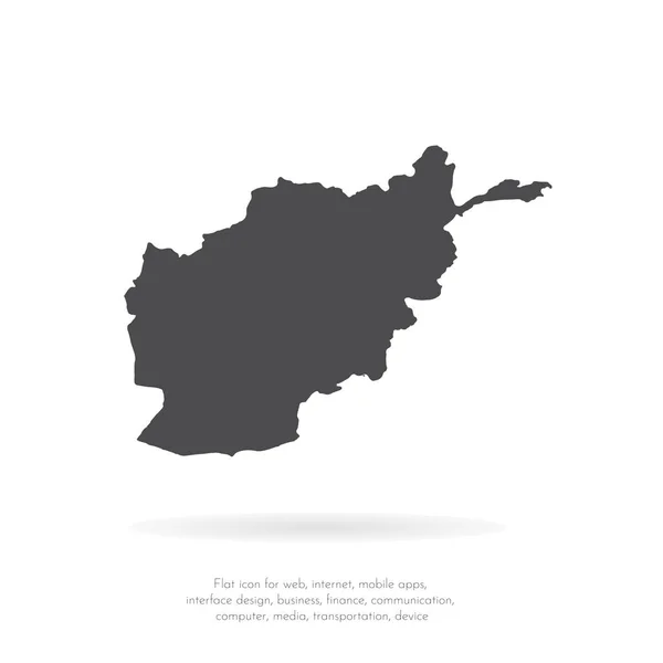Mappa Vettoriale Afghanistan Illustrazione Del Vettore Isolato Nero Sfondo Bianco — Foto Stock