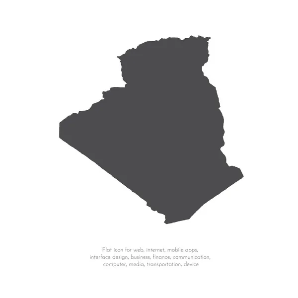 Vektoros Térkép Algéria Elszigetelt Vektoros Illusztráció Fekete Fehér Alapon Eps — Stock Fotó