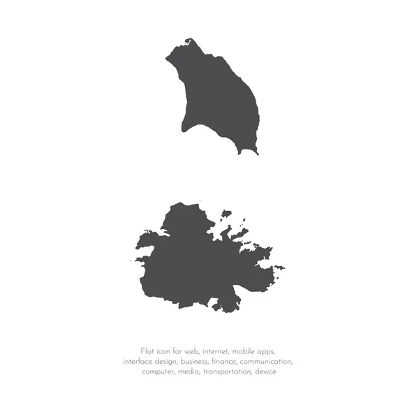 Vektorkarte Antigua Und Barbuda Isolierte Vektorillustration Schwarz Auf Weißem Hintergrund — Stockfoto