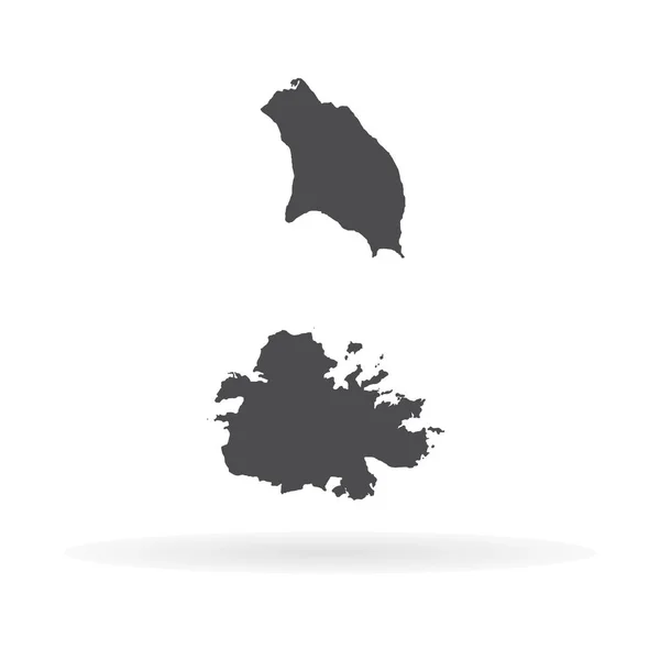 Векторная Карта Антигуа Барбуда Изолированная Векторная Иллюстрация Черный Белом Фоне — стоковое фото