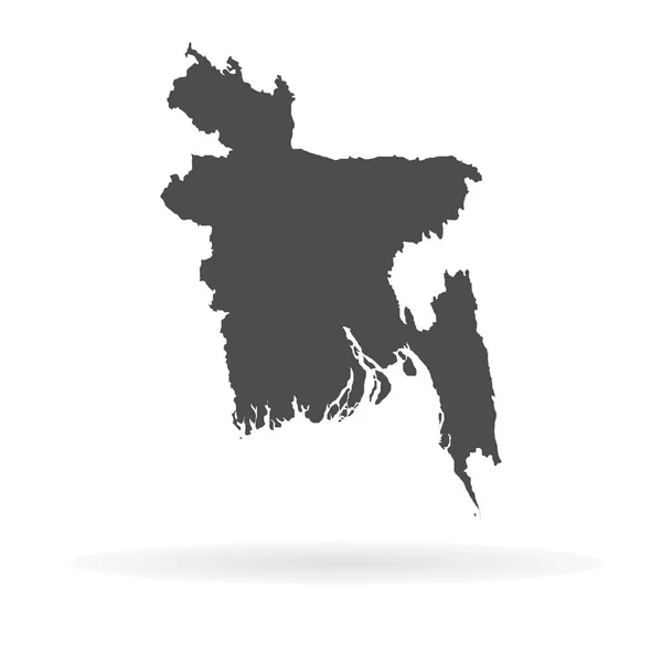 ベクトル地図バングラデシュ 分離ベクトル図です 白背景に黒 Eps — ストック写真