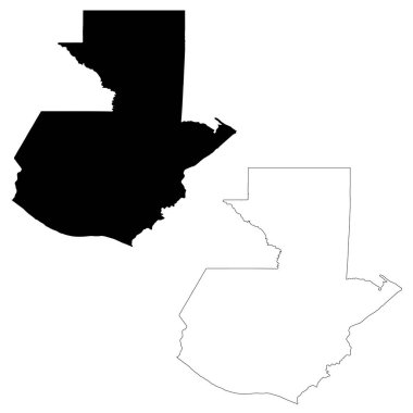 harita Guatemala. İzole İllüstrasyon. Beyaz arka plan üzerinde siyah.