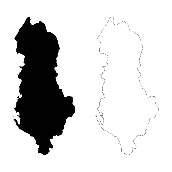 Vector Χάρτη Αλβανία Απομονωμένη Διανυσματικά Εικονογράφηση Μαύρο Άσπρο Φόντο Εικονογράφηση — Φωτογραφία Αρχείου
