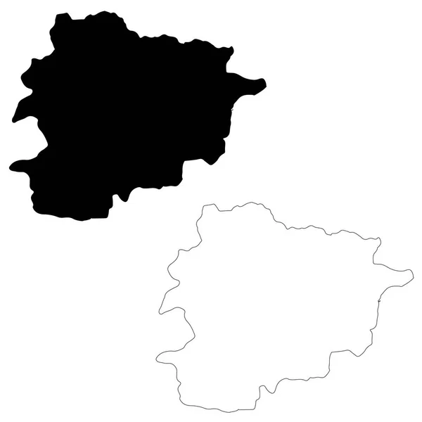 Vector Map Andorra Isolated Vector Illustration Black White Background Eps — Stock Photo, Image