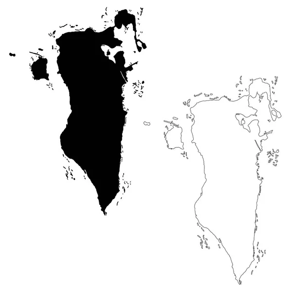 Mappa Vettoriale Bahrein Illustrazione Del Vettore Isolato Nero Sfondo Bianco — Foto Stock