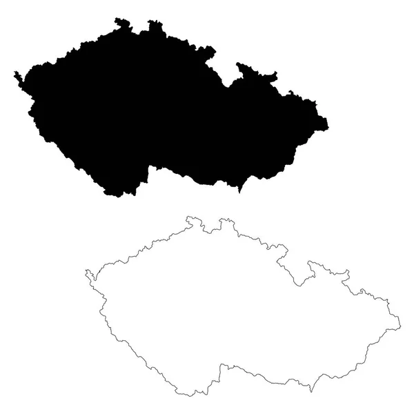 Map Czech Republic Isolated Illustration Black White Background — Stock Photo, Image