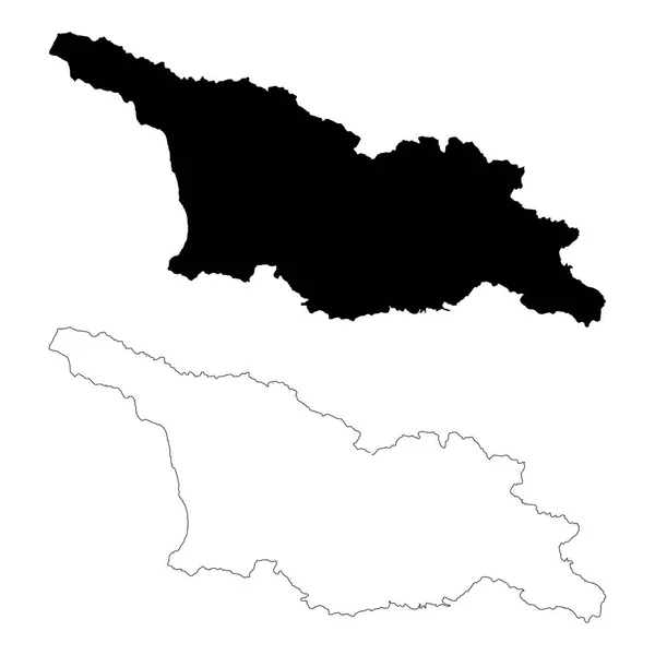Karte Georgien Einzelne Illustrationen Schwarz Auf Weißem Hintergrund — Stockfoto