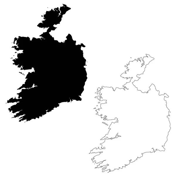 Carte Irlande Illustration Isolée Noir Sur Fond Blanc — Photo