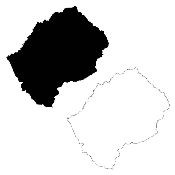 Harita Lesotho Zole Llüstrasyon Beyaz Arka Plan Üzerinde Siyah — Stok fotoğraf
