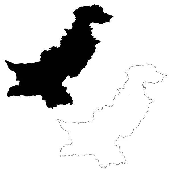 Mapují Pákistán Izolovaný Obrázek Černá Bílém Pozadí — Stock fotografie