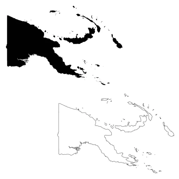 Map Papua New Guinea Isolated Illustration Black White Background — Stock Photo, Image