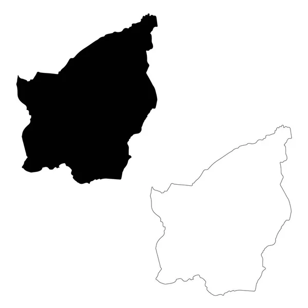 地図サンマリノ 分離されたイラスト 白い背景に黒 — ストック写真