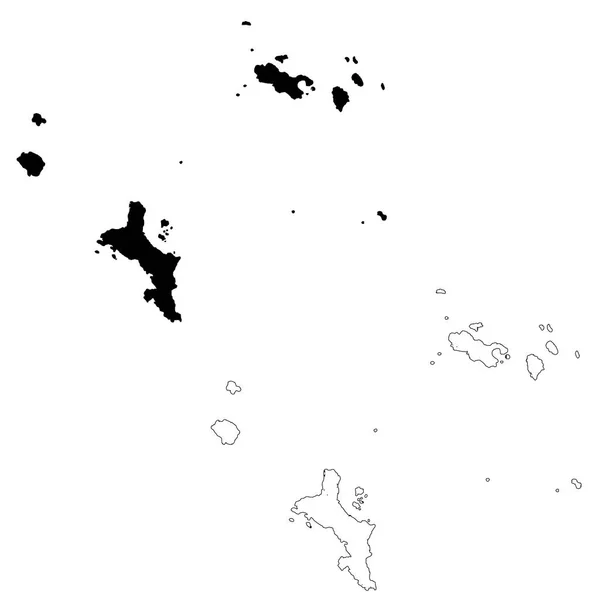 Χάρτη Των Σεϋχελλών Και Της Βικτόρια Απομονωμένη Απεικόνιση Μαύρο Λευκό — Φωτογραφία Αρχείου