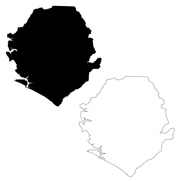 Карта Сьєрра Леоне Ізольована Ілюстрація Чорний Білому Фоні — стокове фото