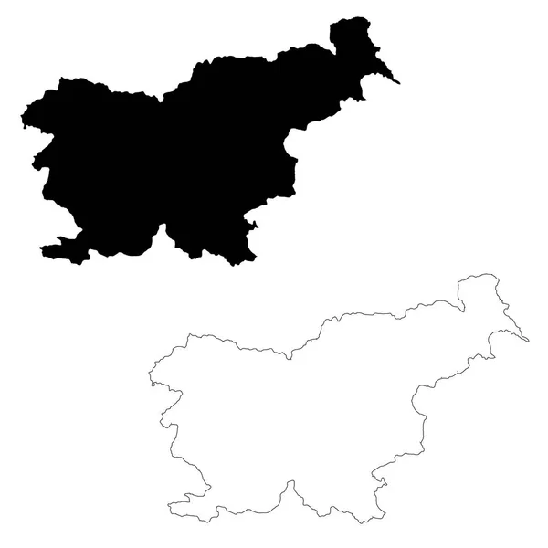 Karte Slowenien Einzelne Illustrationen Schwarz Auf Weißem Hintergrund — Stockfoto