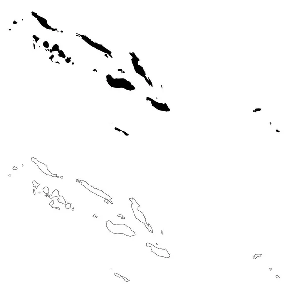 Mapa Ilhas Salomão Ilustração Isolada Preto Fundo Branco — Fotografia de Stock