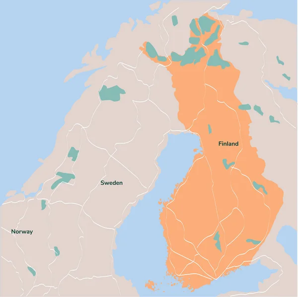 Mapa Finlândia Ilustração Isolada Preto Fundo Branco — Fotografia de Stock