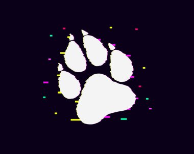 Pençe baskı simgesi. İzole İllüstrasyon.