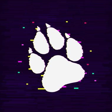 Pençe baskı simgesi. İzole İllüstrasyon.