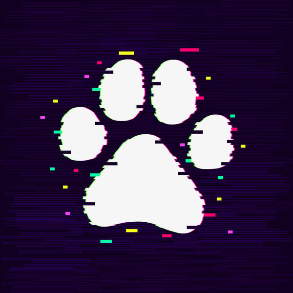 Paw print icon. Isolated Illustration.