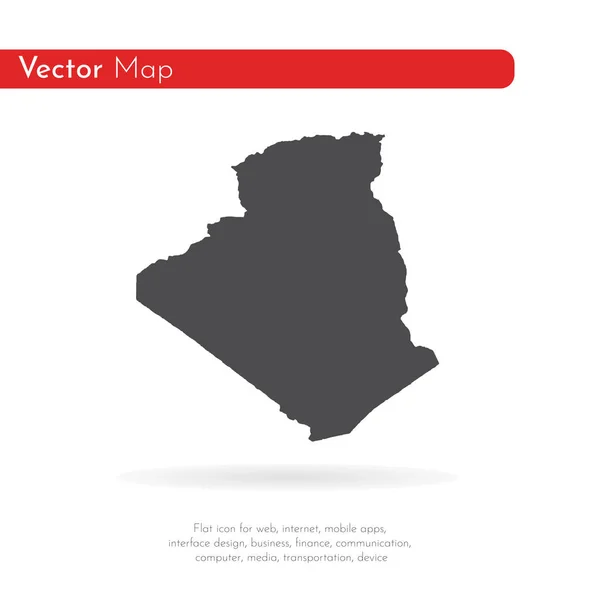 地図アルジェリア 分離されたイラスト 白い背景に黒 — ストック写真