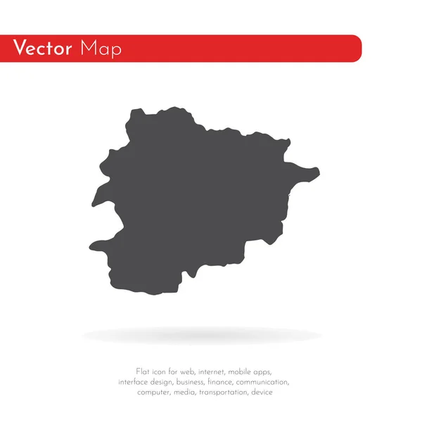 Harita Andorra Zole Llüstrasyon Beyaz Arka Plan Üzerinde Siyah — Stok fotoğraf