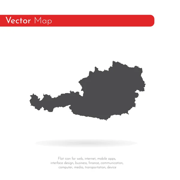 Karta Österrike Isolerad Illustration Svart Vit Bakgrund — Stockfoto