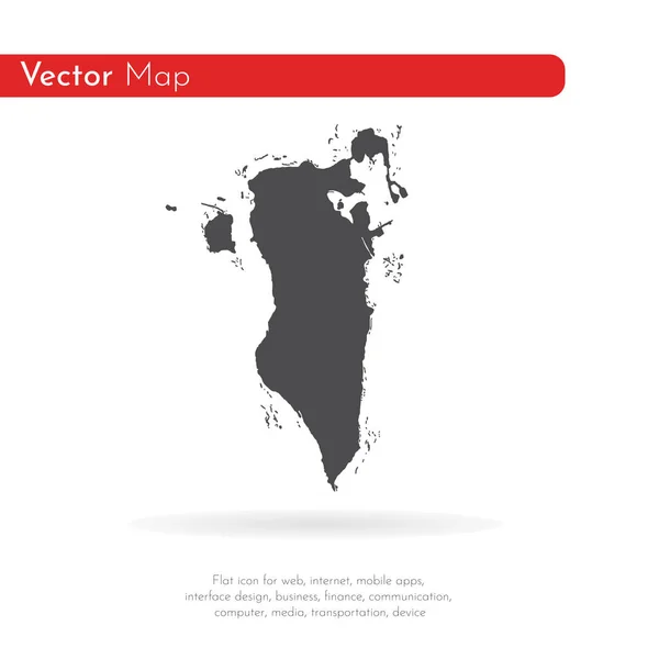 地図バーレーン 分離されたイラスト 白い背景に黒 — ストック写真