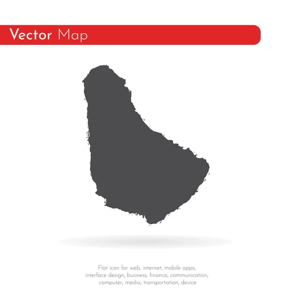 Mapa Barbadosu Izolovaný Obrázek Černá Bílém Pozadí — Stock fotografie