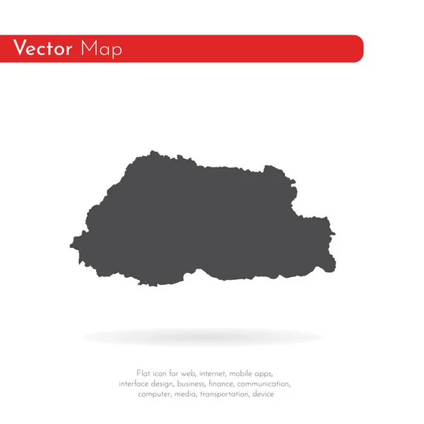 地図ブタン 分離されたイラスト 白い背景に黒 — ストック写真