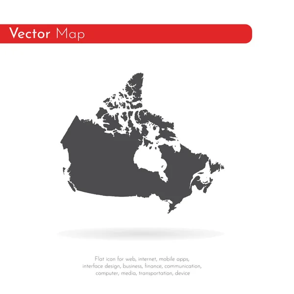 地図カナダ 分離されたイラスト 白い背景に黒 — ストック写真
