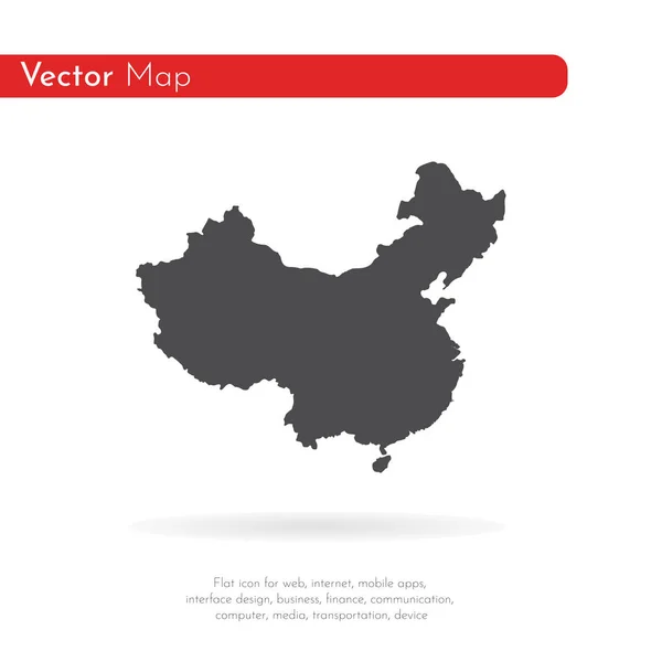 Карта Китай Изолированная Иллюстрация Черный Белом Фоне — стоковое фото