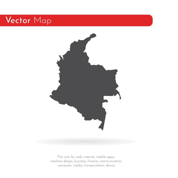 Mapa Kolumbie Izolovaný Obrázek Černá Bílém Pozadí — Stock fotografie